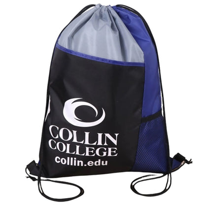Tri Color Mesh Bottle Holder Drawstring Backpack (13"x17")