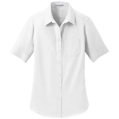 Port Authority Ladies Short Sleeve SuperPro Oxford Shirt.