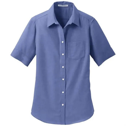 Port Authority Ladies Short Sleeve SuperPro Oxford Shirt.