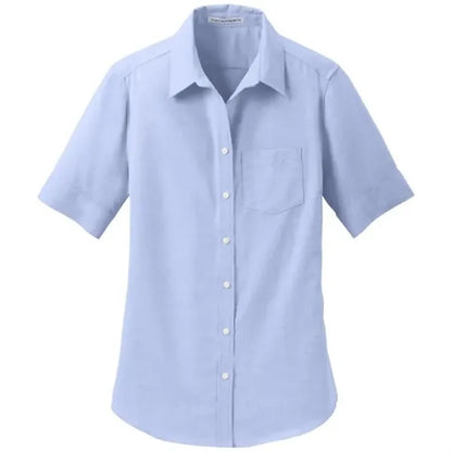 Port Authority Ladies Short Sleeve SuperPro Oxford Shirt.