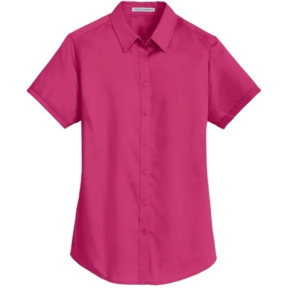 Port Authority Ladies Short Sleeve SuperPro Twill Shirt.