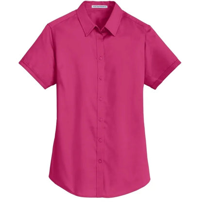 Port Authority Ladies Short Sleeve SuperPro Twill Shirt.
