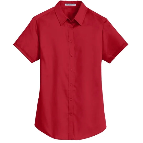Port Authority Ladies Short Sleeve SuperPro Twill Shirt.