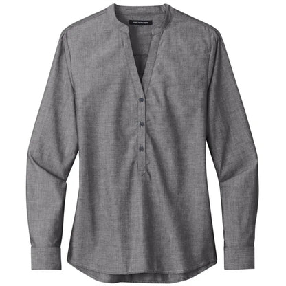 Port Authority Ladies Long Sleeve Chambray Easy Care Shirt