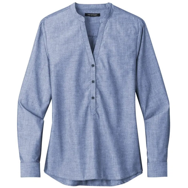 Port Authority Ladies Long Sleeve Chambray Easy Care Shirt