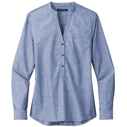 Port Authority Ladies Long Sleeve Chambray Easy Care Shirt