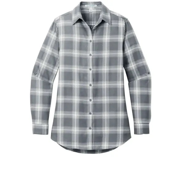 Port Authority Ladies Plaid Flannel Tunic .