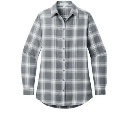 Port Authority Ladies Plaid Flannel Tunic .