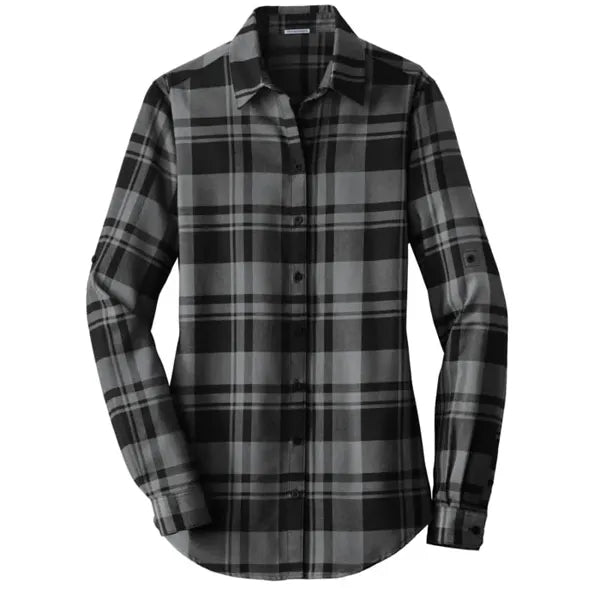 Port Authority Ladies Plaid Flannel Tunic .