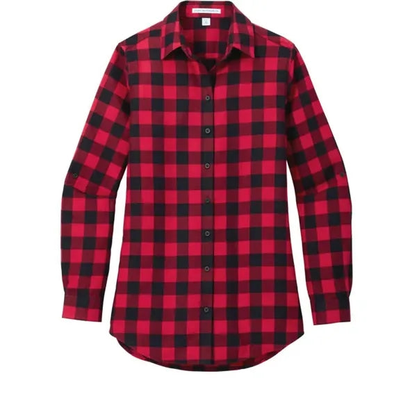 Port Authority Ladies Plaid Flannel Tunic .