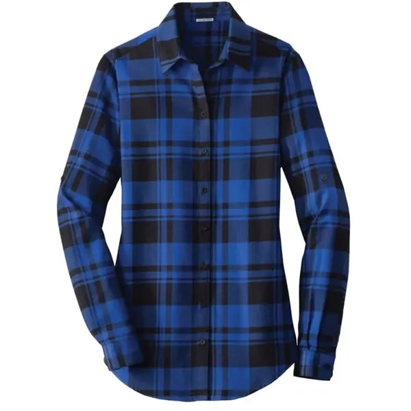 Port Authority Ladies Plaid Flannel Tunic .
