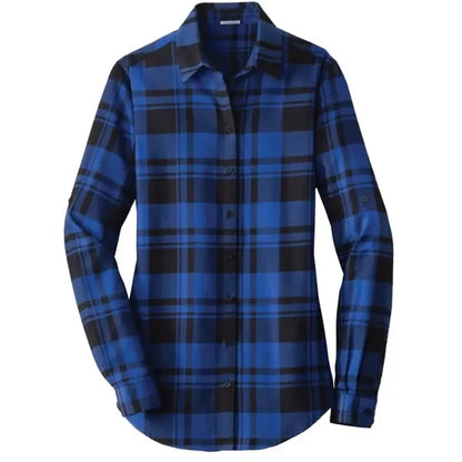 Port Authority Ladies Plaid Flannel Tunic .