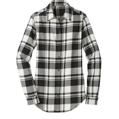Port Authority Ladies Plaid Flannel Tunic .