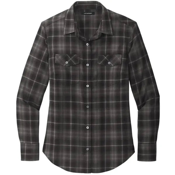 Port Authority Ladies Long Sleeve Ombre Plaid Shirt