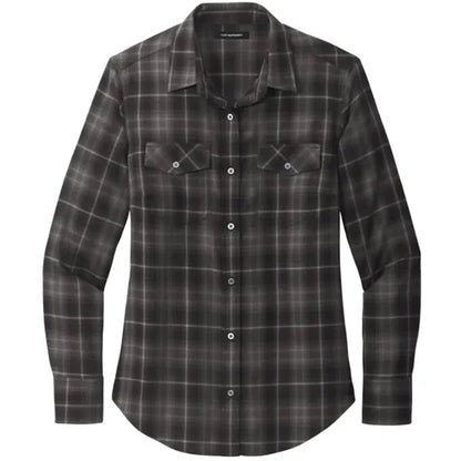 Port Authority Ladies Long Sleeve Ombre Plaid Shirt
