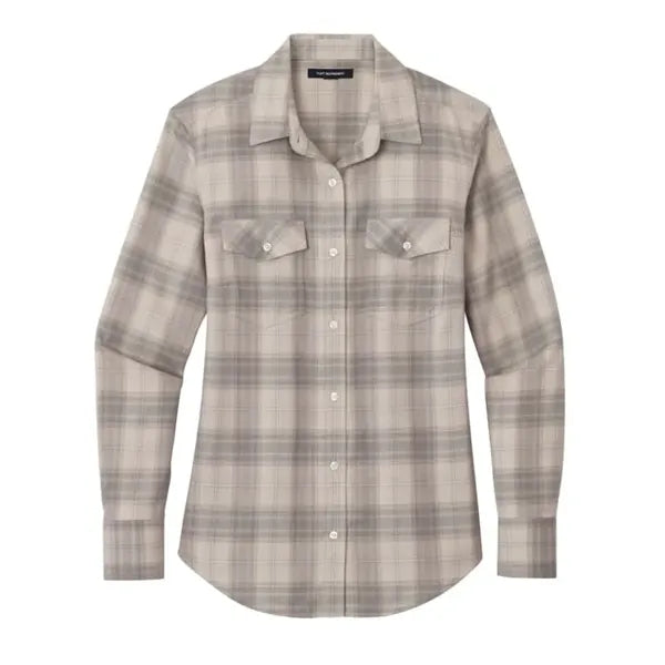 Port Authority Ladies Long Sleeve Ombre Plaid Shirt