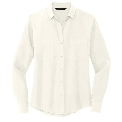 MERCER+METTLE Women's Stretch Crepe Long Sleeve Camp