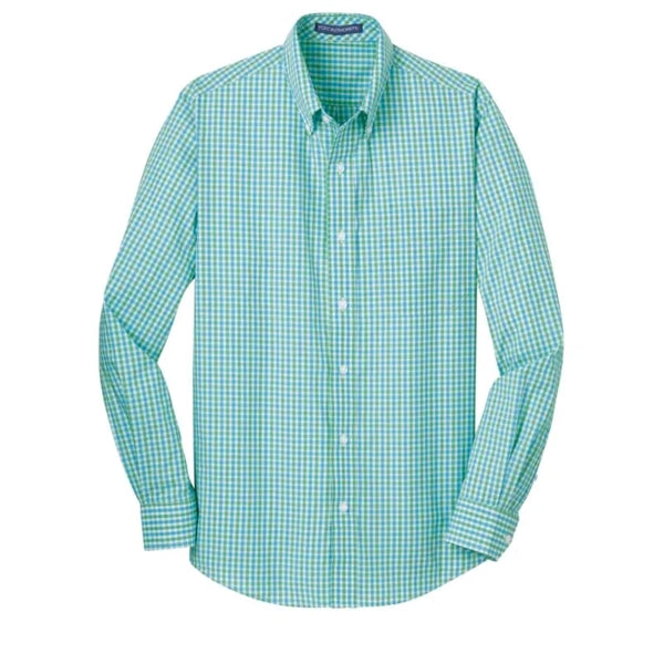 Port Authority Long Sleeve Gingham Easy Care Shirt.