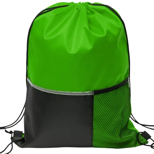 Premium Drawstring Backpack w/ Slip & Mesh Pocket (13"x17")