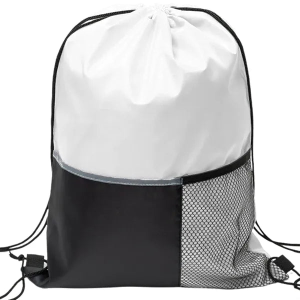 Premium Drawstring Backpack w/ Slip & Mesh Pocket (13"x17")