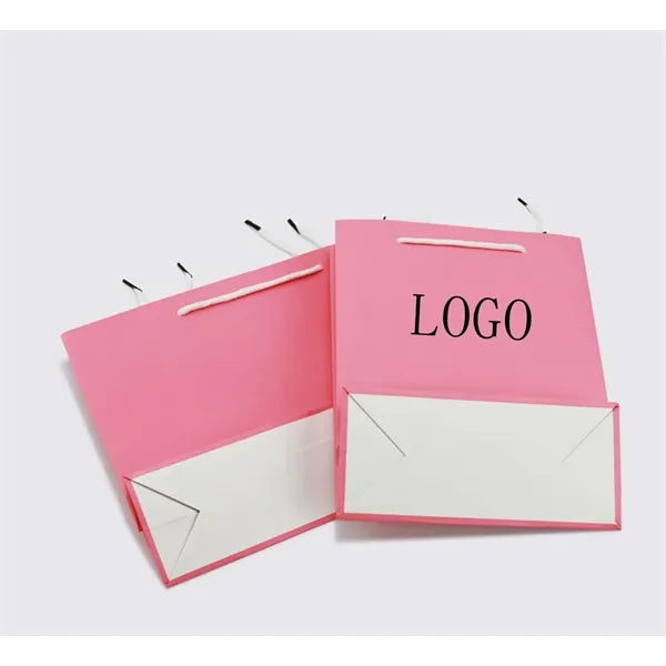 Pink Kraft Paper Shopping Bags with Handles
