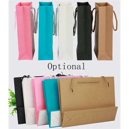Pink Kraft Paper Shopping Bags with Handles