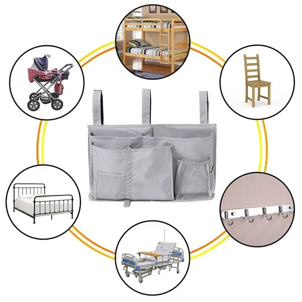 Bedside Hanging Organizer Dorm Storage Pouch Pockets