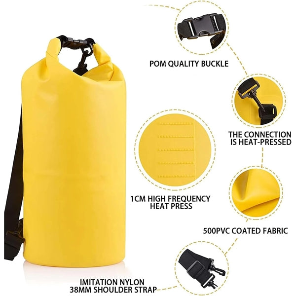 Waterproof Dry Bag 20L Roll Top Backpack with Straps