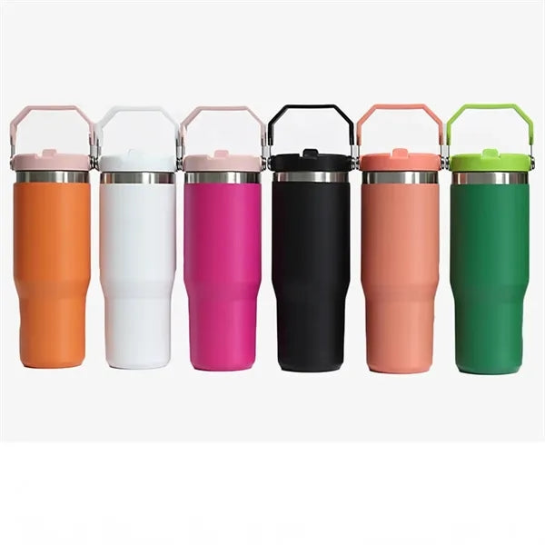 30oz Stainless Steel Tumbler with Straw
