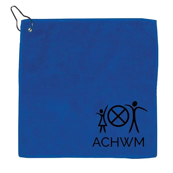 Recycled RPET 300 GSM Heavy Duty Golf Towel - 12" W x 12" H