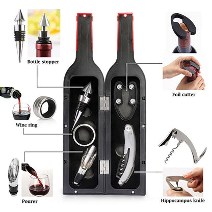 Wine Bottle Opener Set Corkscrew Screwpull Accessories Kit