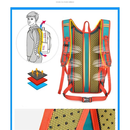 Lightweight sports backpack with spine support