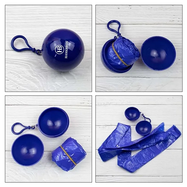 Disposable Poncho Ball With Keychain