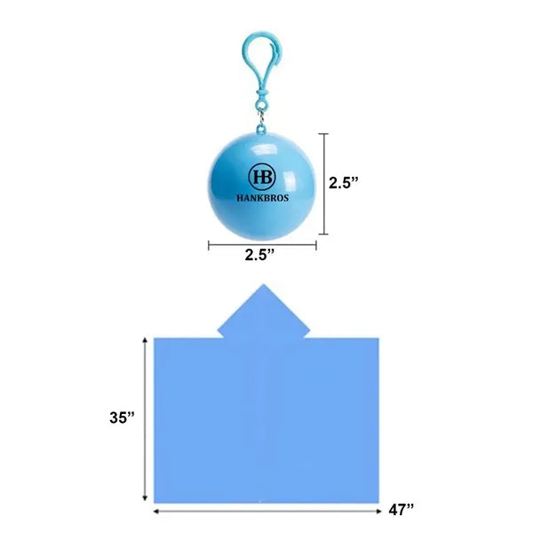 Disposable Poncho Ball With Keychain