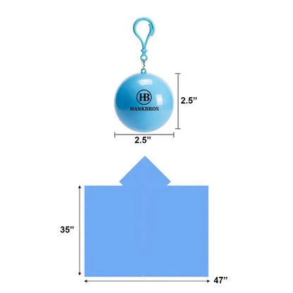Disposable Poncho Ball With Keychain
