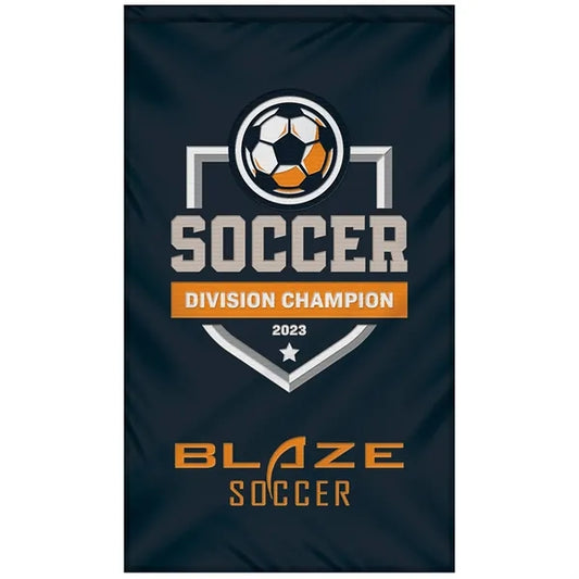 3' x 5' Single Sided Embroidered Banner with Pole Sleeve