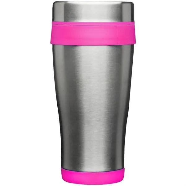 16 oz Curved Steel Acrylic Tumbler w/Slide Lock Color Accent