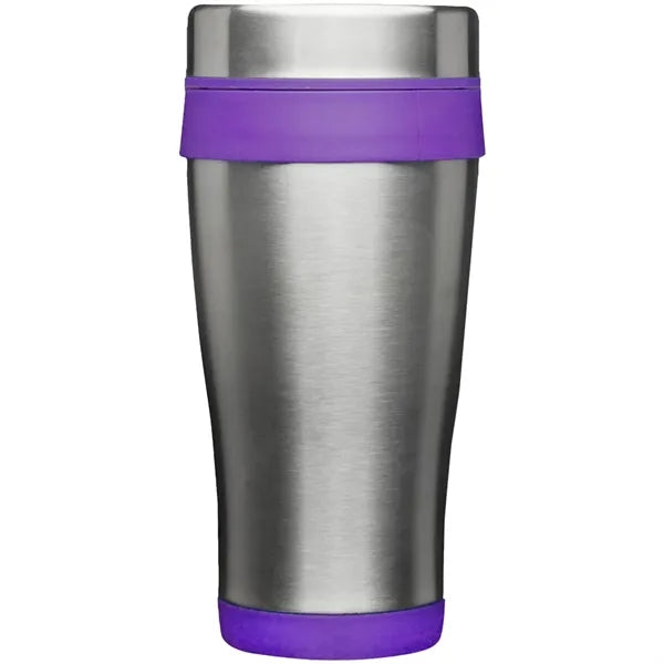 16 oz Curved Steel Acrylic Tumbler w/Slide Lock Color Accent