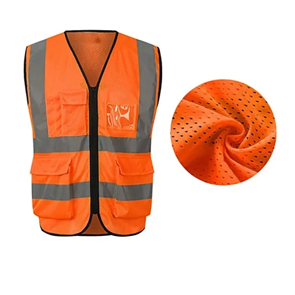 Mesh Zipper Reflective Safety Vest