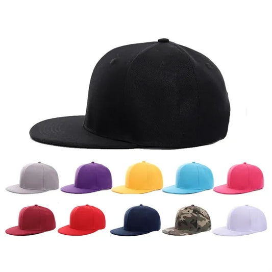 Solid Color Glossy Flat Brim Hip Hop Baseball Cap