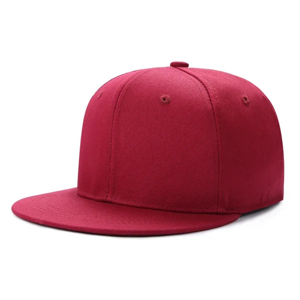 Solid Color Glossy Flat Brim Hip Hop Baseball Cap