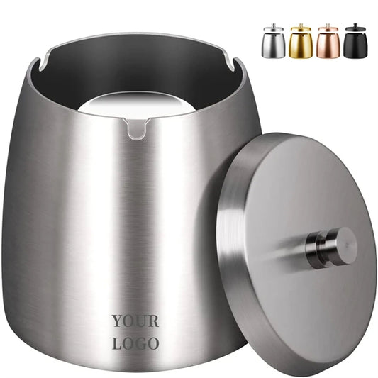 Portable Stainless Steel Ashtray With Lid