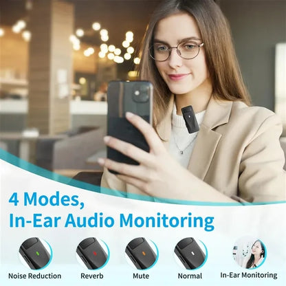 Wireless Lavalier Microphone for Phone with charging case