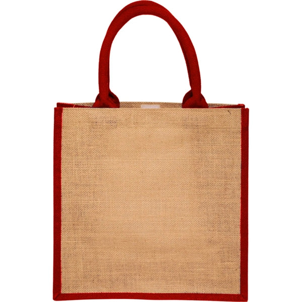 Laminated Jute Bags w/ Colored Sides and Handles