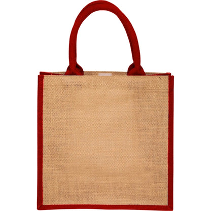 Laminated Jute Bags w/ Colored Sides and Handles