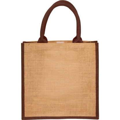 Laminated Jute Bags w/ Colored Sides and Handles