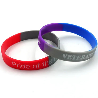Debossed & Color Filled Silicone Bracelets