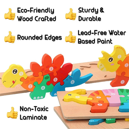 Toddler Wooden Dinosaur Puzzles