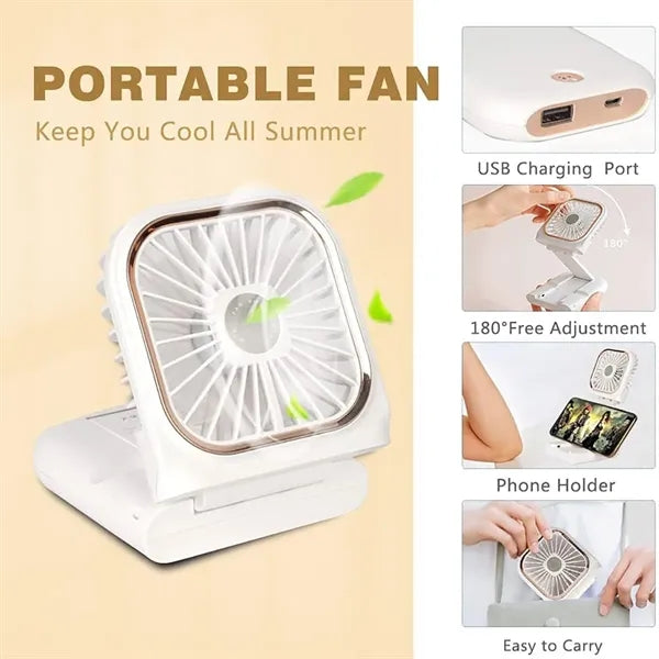 Mini Foldable Fan With Phone Holder