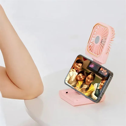 Mini Foldable Fan With Phone Holder